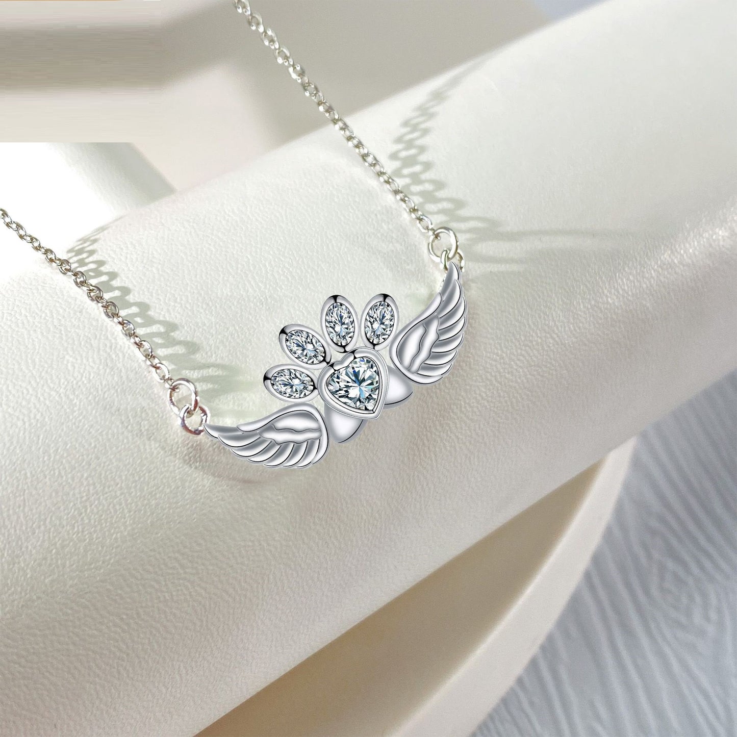 Fashion Personality Heart-shaped Pendant Ornaments Cute Dog's Paw All-match Women's Necklace