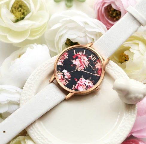 High Quality Leather Strap Women Watch (Rose Gold)