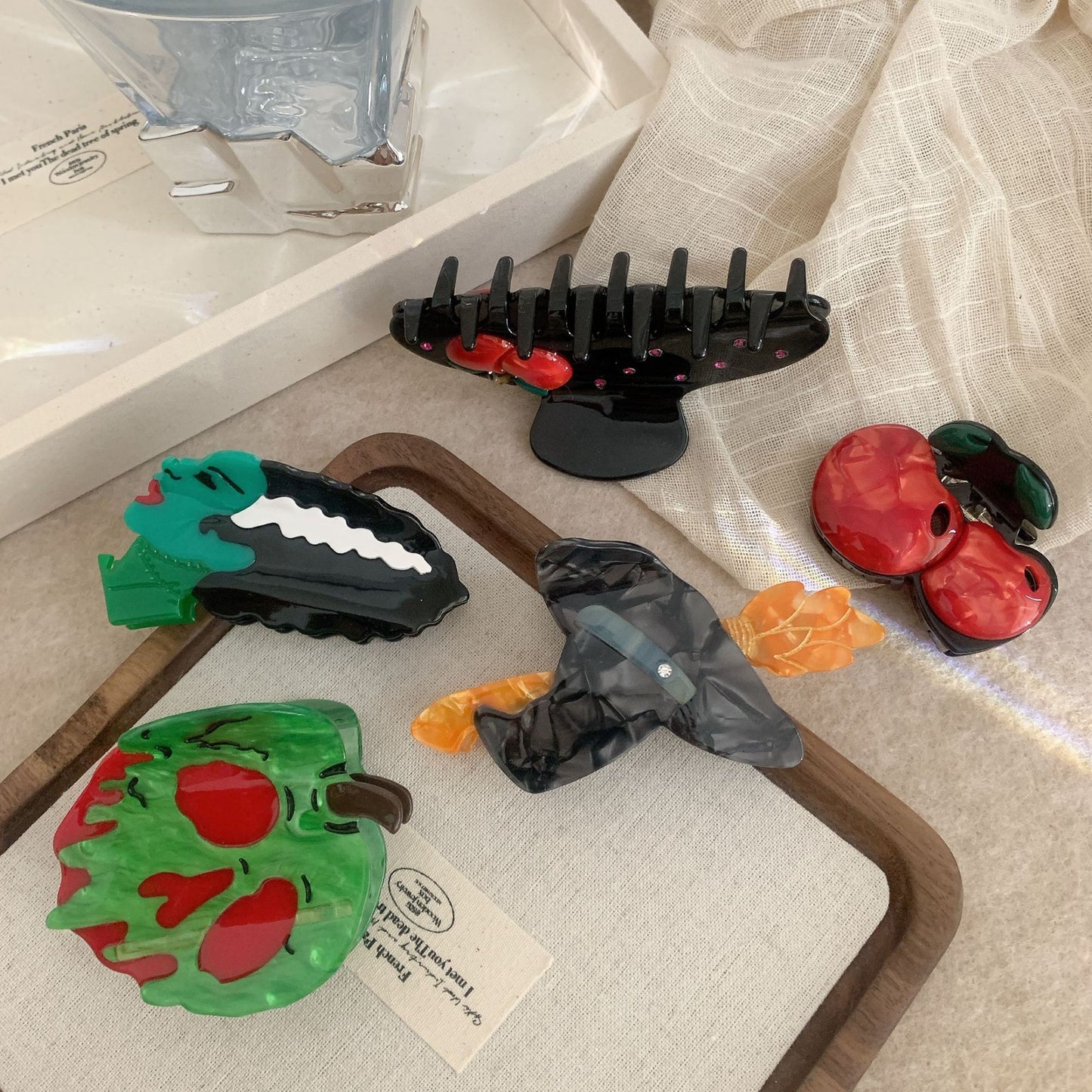 Acetic Acid Grip Halloween Wizard Hat Skull Back Broom Festival Hair Accessories