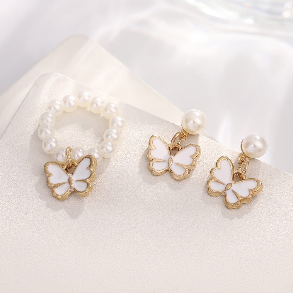 Pearl Butterfly Jewelry Set