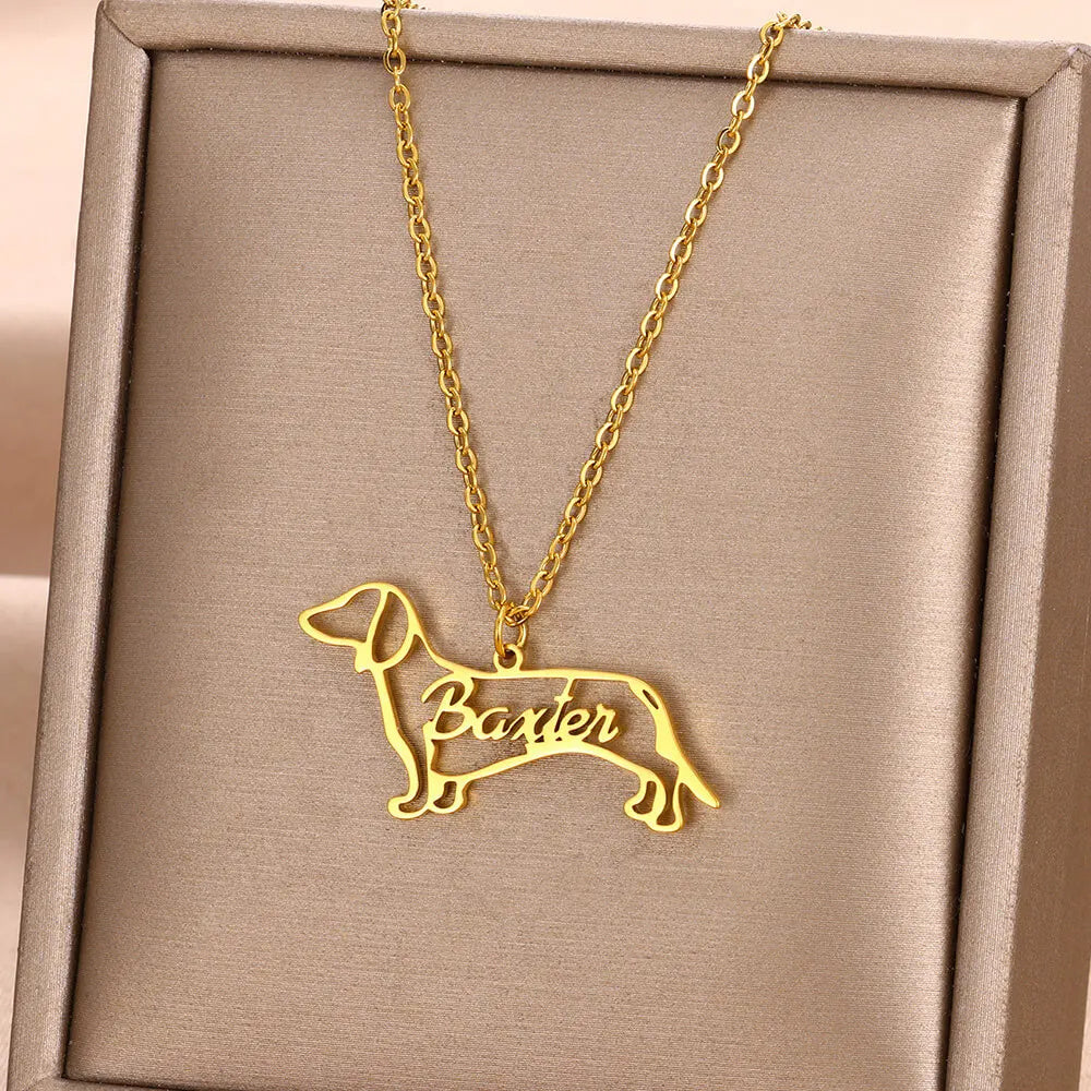 Customized Pet Shape Name Pendant (Stainless Steel)
