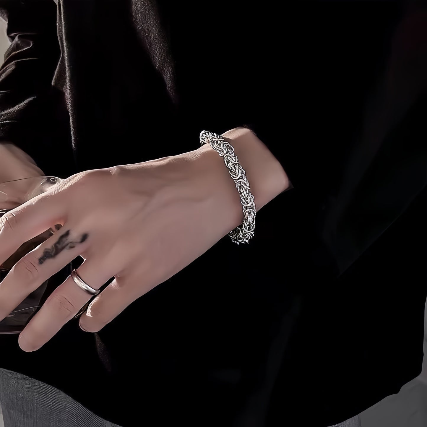 Vintage Braided Titanium Steel Bracelet For Men - Hip Hop