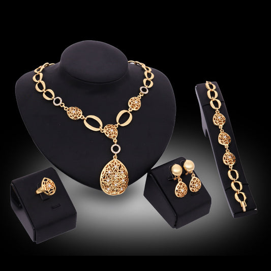 4-Piece Fashion Jewelry Set  (Necklace, Earrings, Bracelet, Ring )