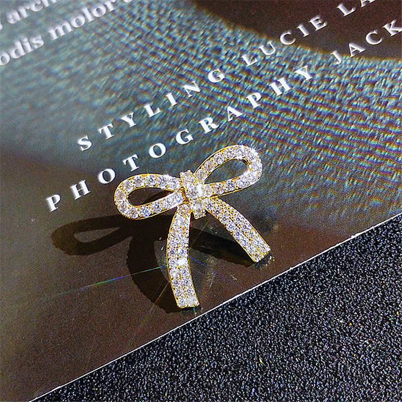 Zircon Bow Knot Brooch for Women