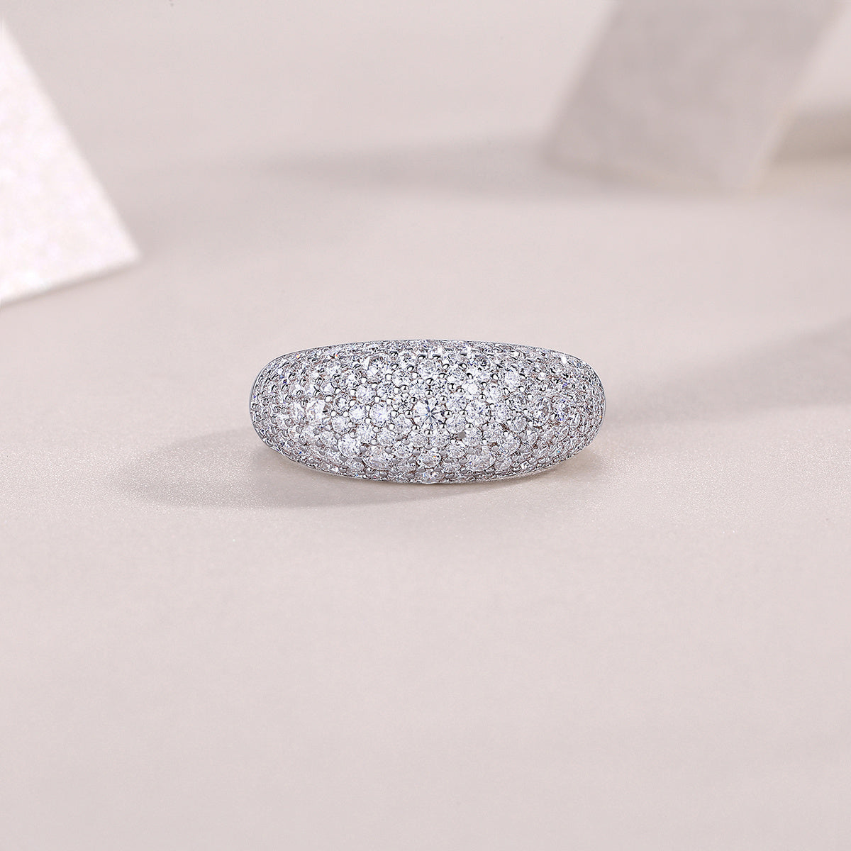 Moonlit Night Stars - Moissanite S925 Sterling Silver and Platinum Diamond Ring