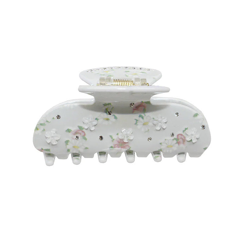 Shark Clip High-Grade Acetate Hair Claw (Retro Flower)