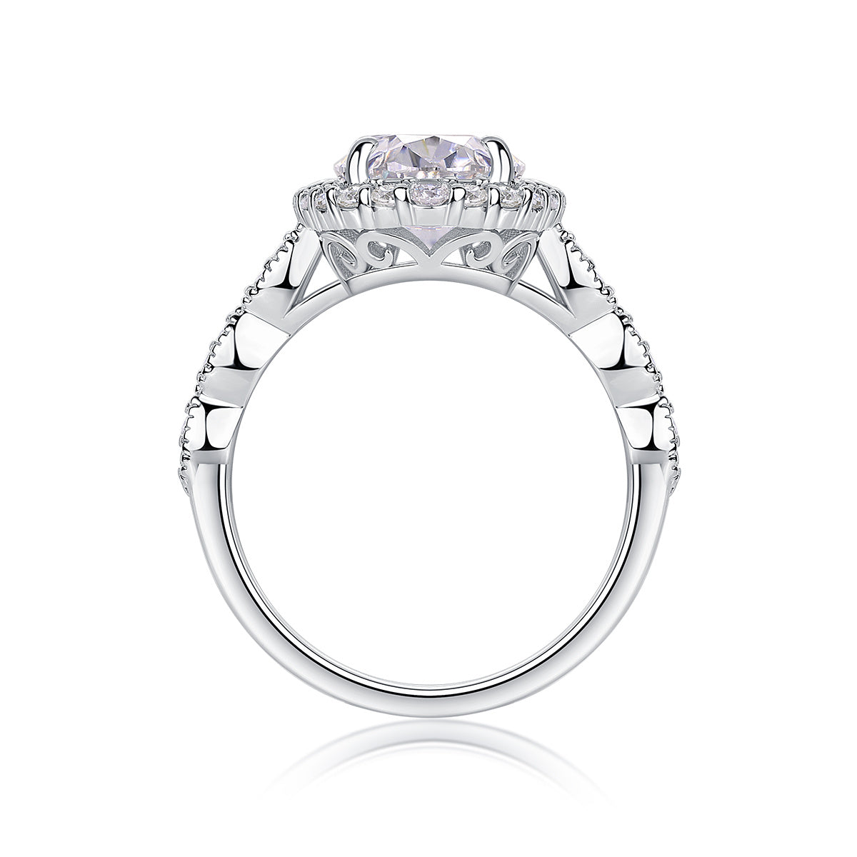 Bright Moon - Moissanite S925 Sterling Silver and Platinum-Plated Diamond Ring