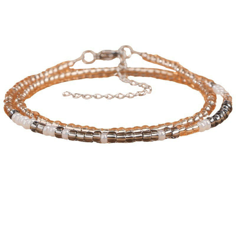 Crystal String Beads Double Layer Bracelet