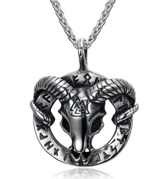 Vintage Nordic Rune Necklaces for Men (Stainless Steel)