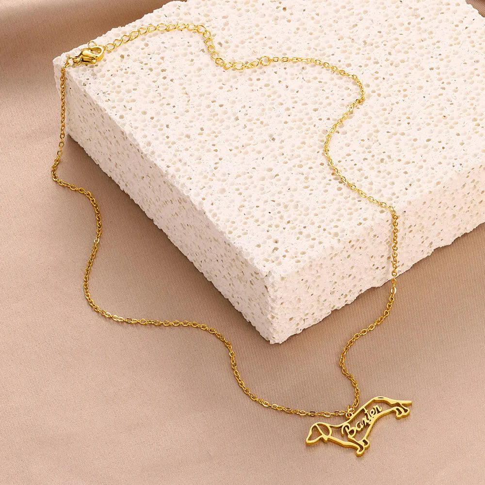 Customized Pet Shape Name Pendant (Stainless Steel)