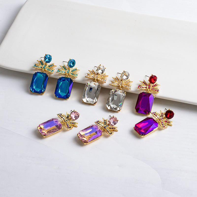 Crystal Bow Temperamental Earrings