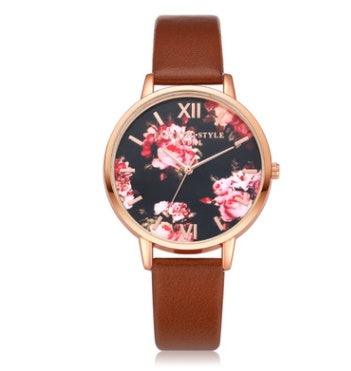 High Quality Leather Strap Women Watch (Rose Gold)