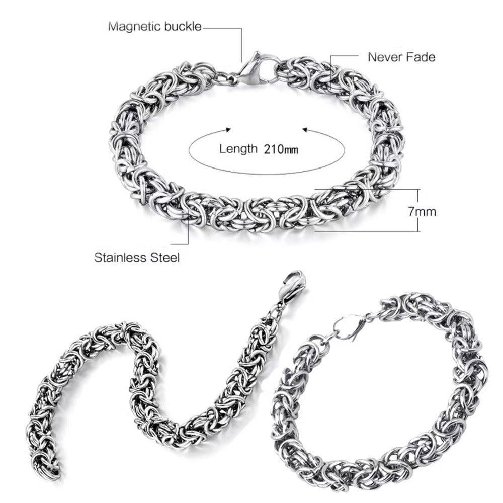 Vintage Braided Titanium Steel Bracelet For Men - Hip Hop