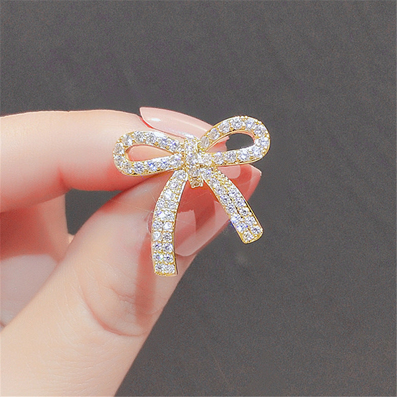 Zircon Bow Knot Brooch for Women