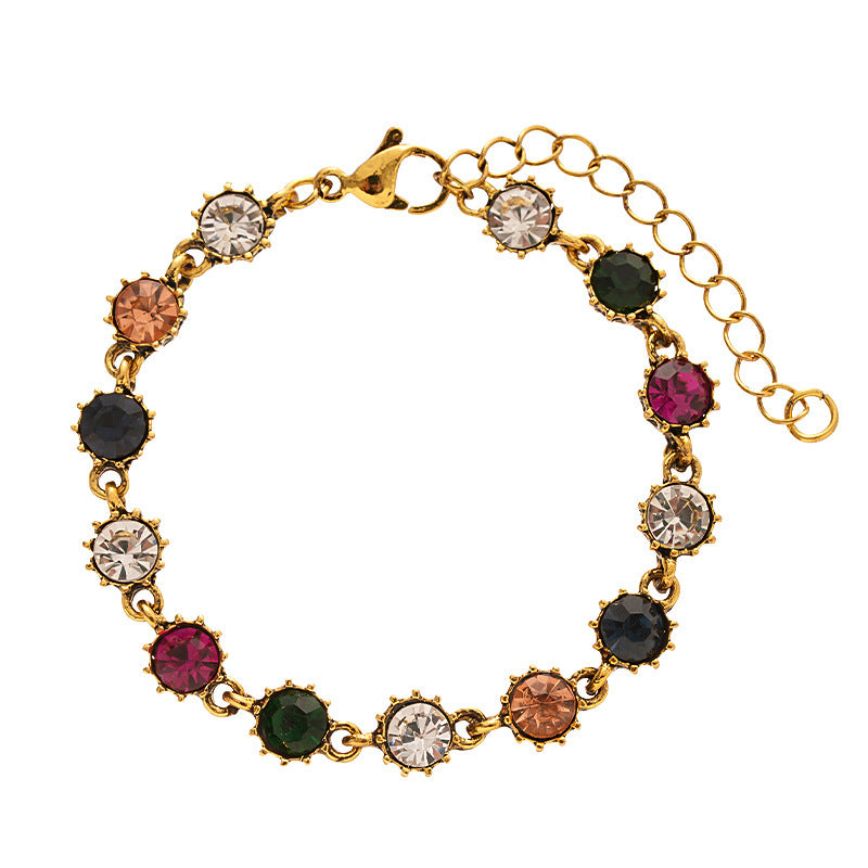 French Retro Colorful Elegant Jewelry For Women