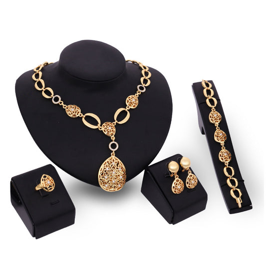 4-Piece Fashion Jewelry Set  (Necklace, Earrings, Bracelet, Ring )