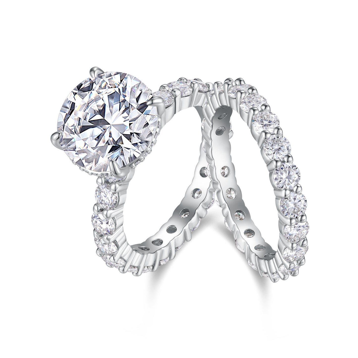 Fashionable Men's and Women's Ring with 5-Carat Moissan Diamond