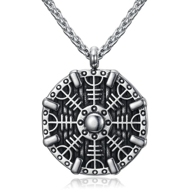 Vintage Nordic Rune Necklaces for Men (Stainless Steel)