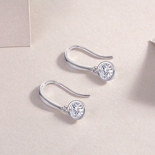 Soft Light and Sweet Whispers - Fashionable Earrings with Platinum-Plated Diamonds