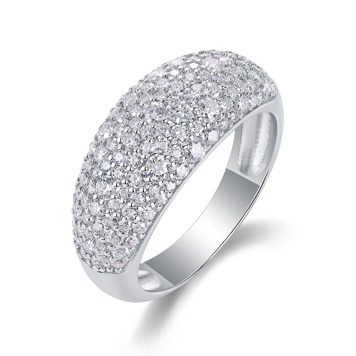 Moonlit Night Stars - Moissanite S925 Sterling Silver and Platinum Diamond Ring