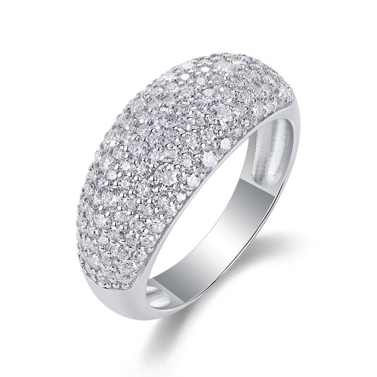 Moonlit Night Stars - Moissanite S925 Sterling Silver and Platinum Diamond Ring