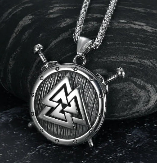 Vintage Nordic Rune Necklaces for Men (Stainless Steel)