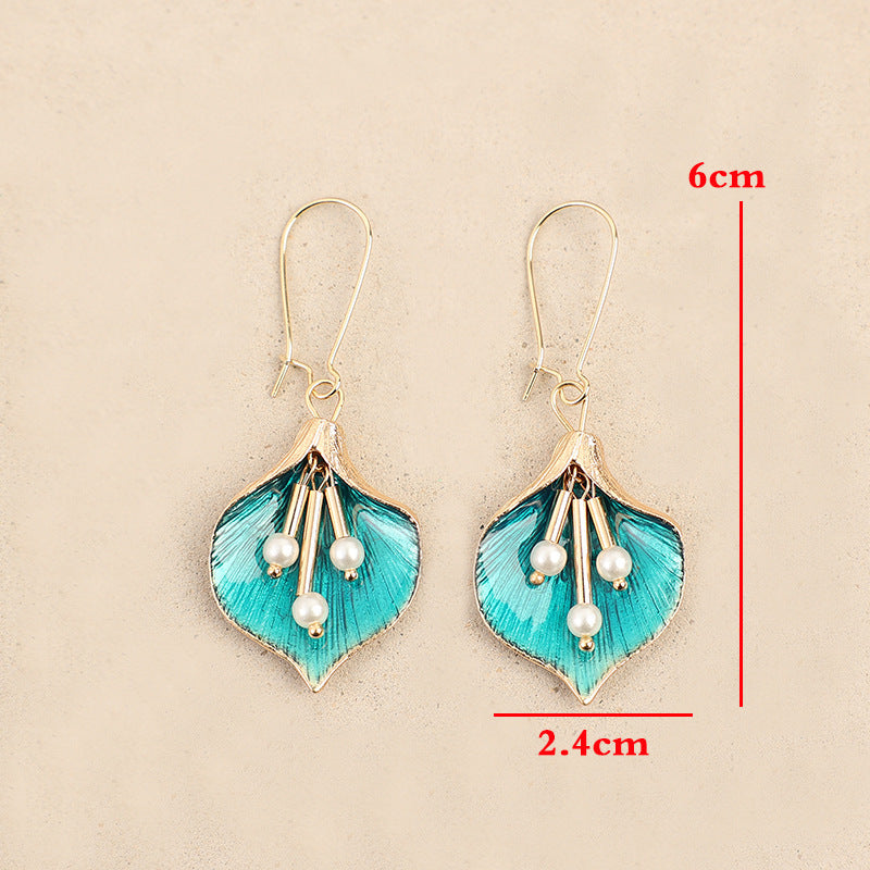 Drop Oil Fresh Flower Earrings