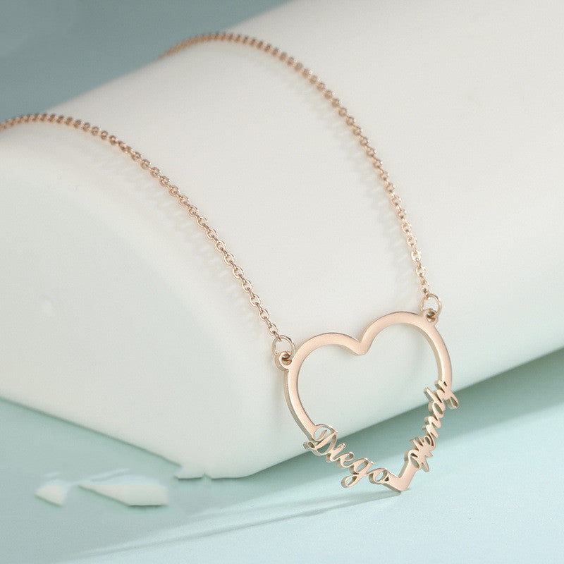 Love Sweater Lock Bone Chain Female Small Peach Heart