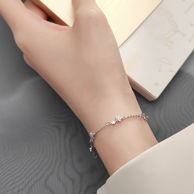 Petite five-pointed star diamond bracelet