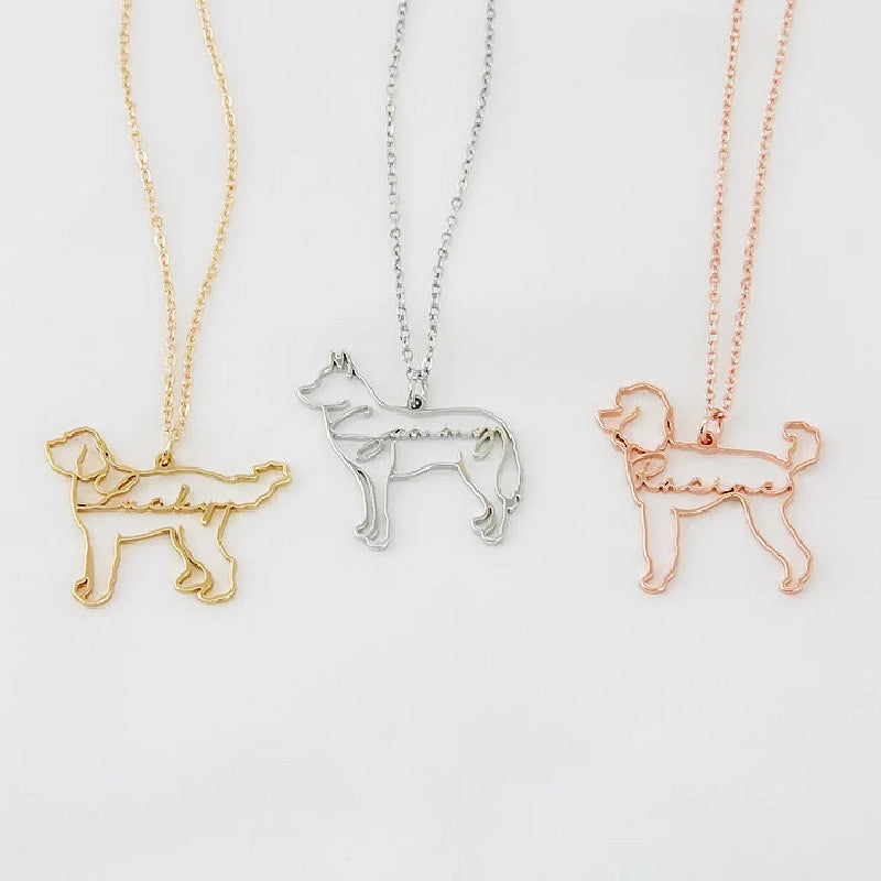 Customized Pet Shape Name Pendant (Stainless Steel)
