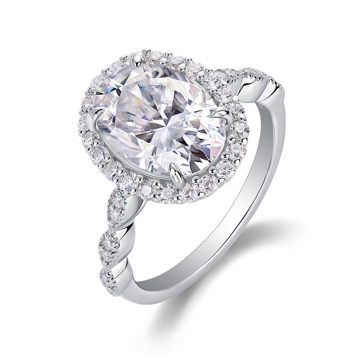 Bright Moon - Moissanite S925 Sterling Silver and Platinum-Plated Diamond Ring