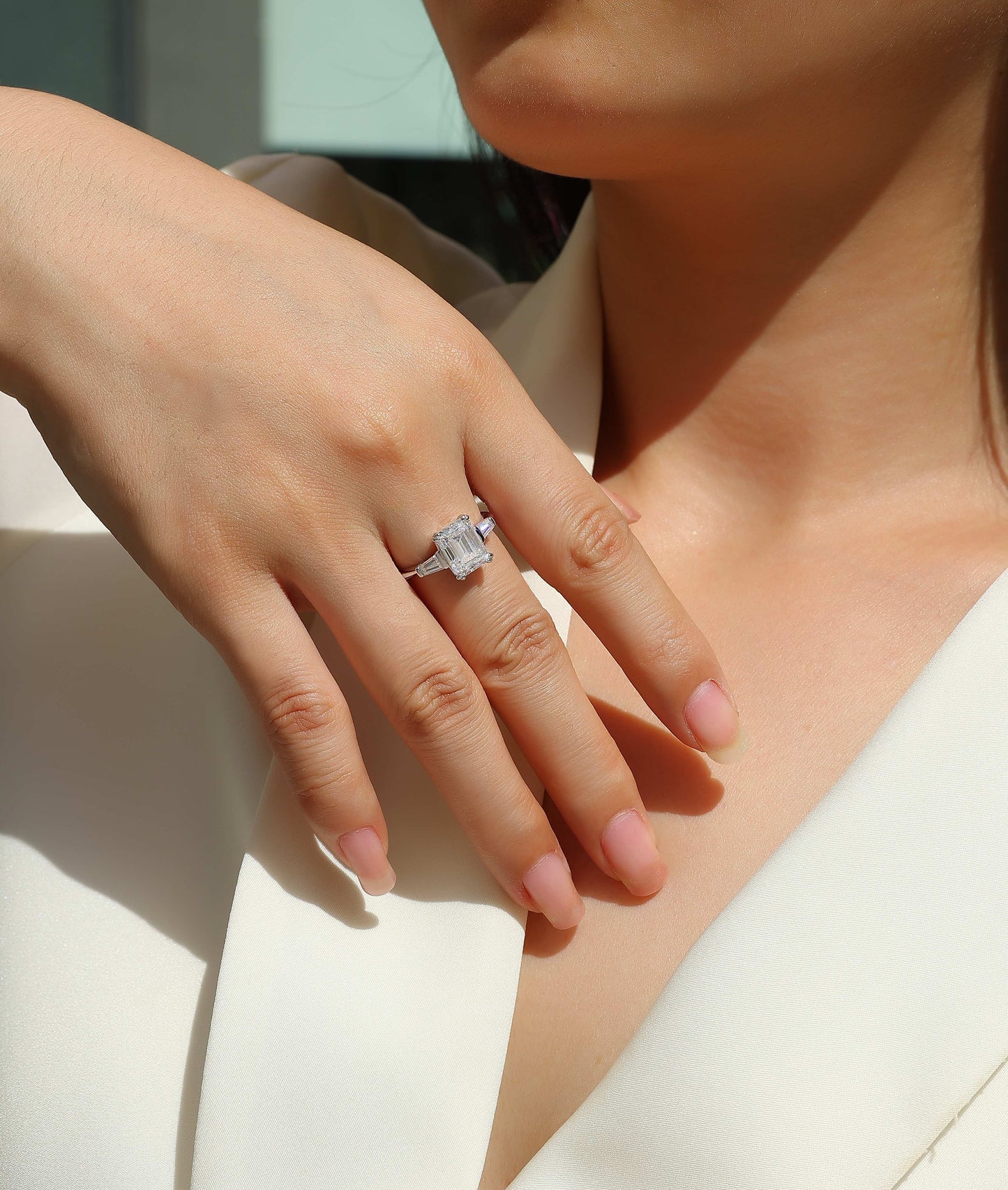 Starry Sky Mirror - A Fashionable Diamond Ring Set with Moissanite