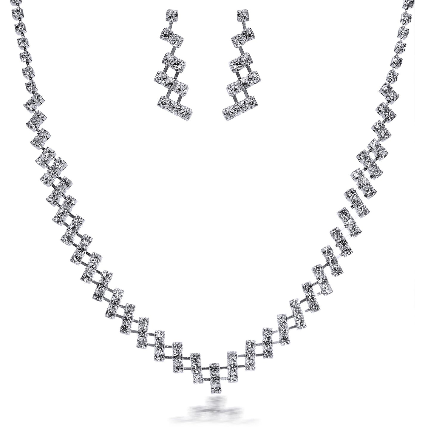 Luxury Shiny Rhinestone Necklace Set