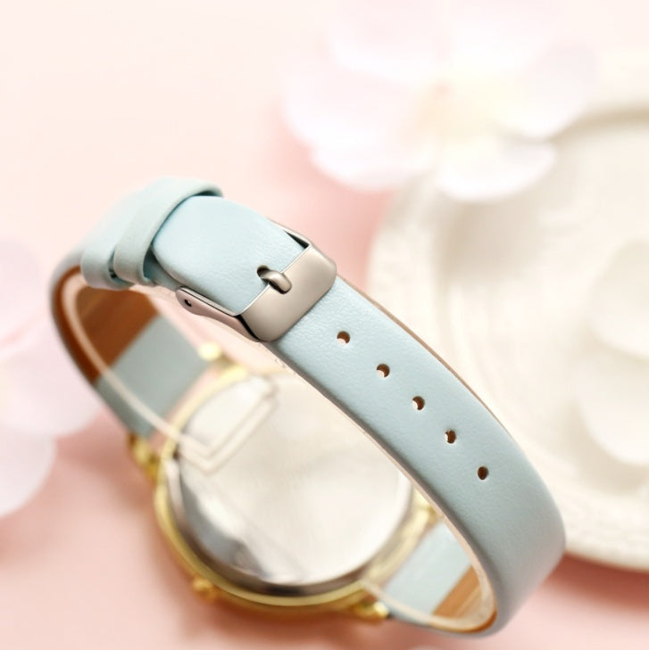 High Quality Leather Strap Women Watch (Rose Gold)