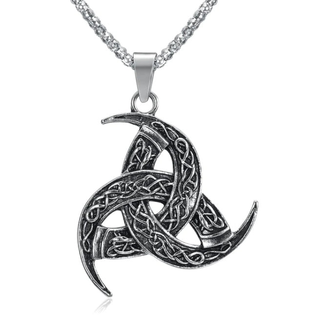Vintage Nordic Rune Necklaces for Men (Stainless Steel)