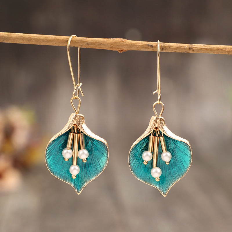 Drop Oil Fresh Flower Earrings