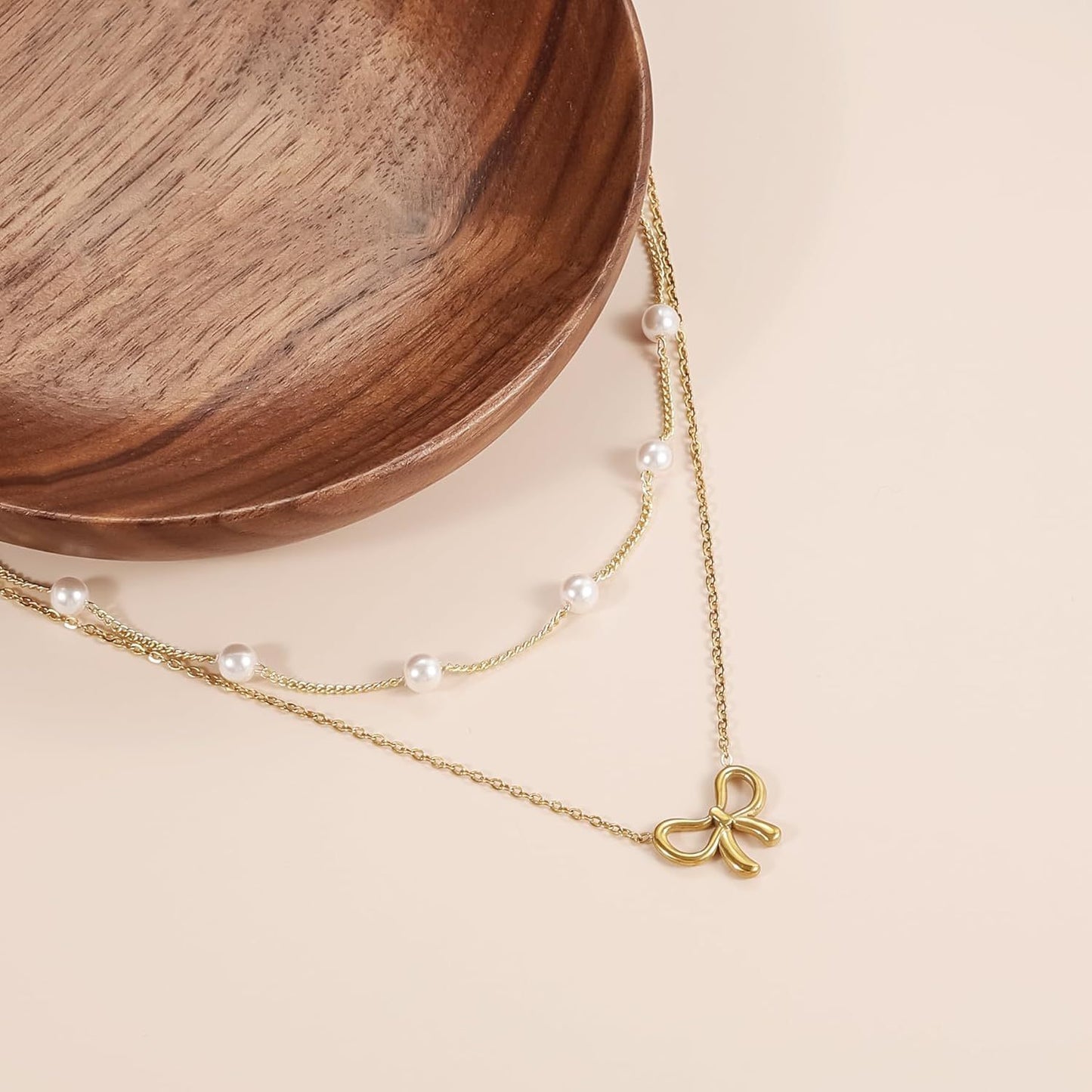 Pearl Double Layer Choker Fashion Gold Color Necklaces