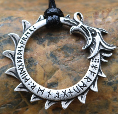 Vintage Nordic Rune Necklaces for Men (Stainless Steel)