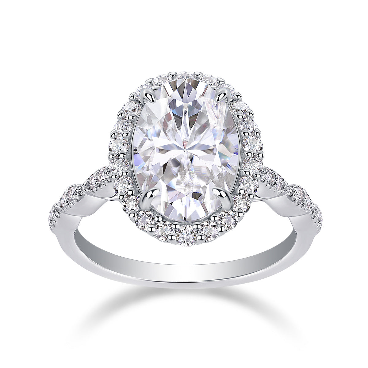 Bright Moon - Moissanite S925 Sterling Silver and Platinum-Plated Diamond Ring