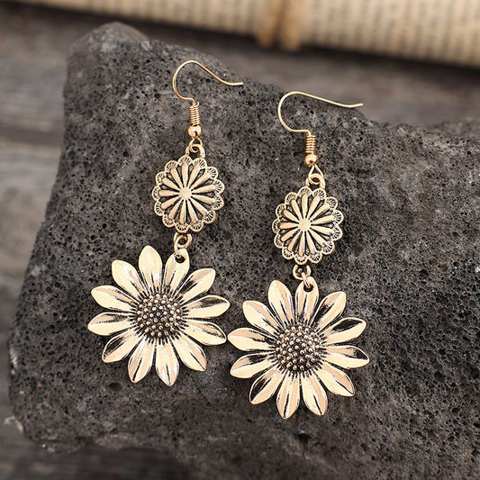 Retro Sunflower Earrings
