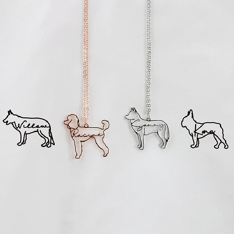 Customized Pet Shape Name Pendant (Stainless Steel)