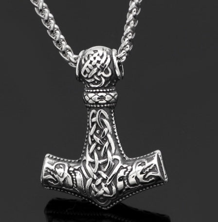 Vintage Nordic Rune Necklaces for Men (Stainless Steel)