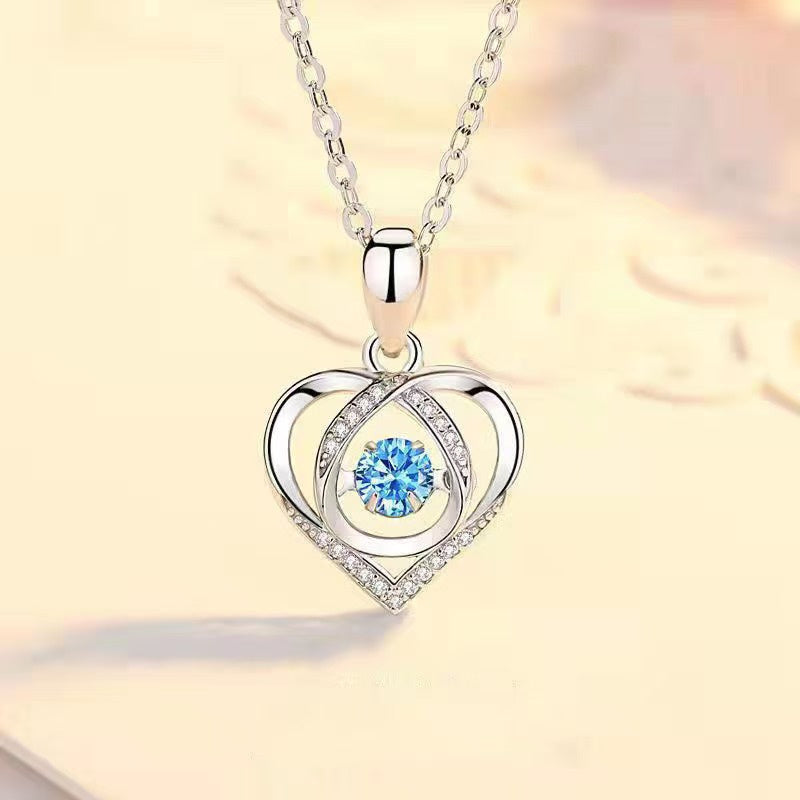 Beating Heart Necklace Heart Clavicle Chain Jewelry Set