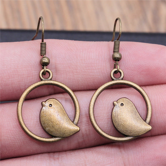 Handmade Retro Bird Earrings