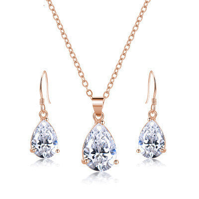 Zircon Earrings + Necklace Set