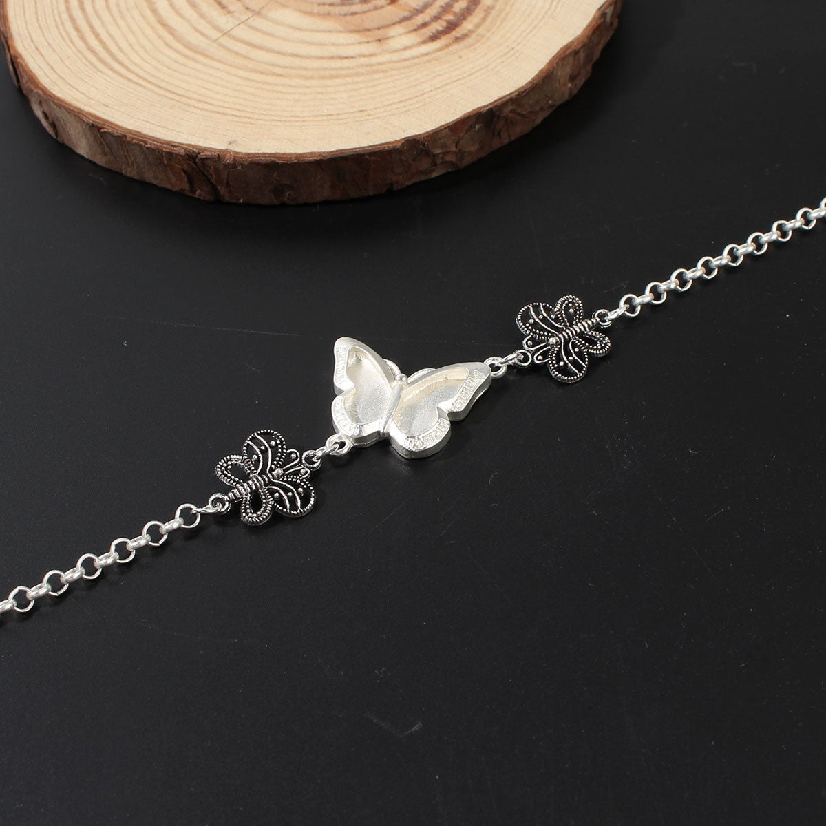 Artificial Miao Silver Ethnic Style Eardrop Frame Diy Bracelet Clover