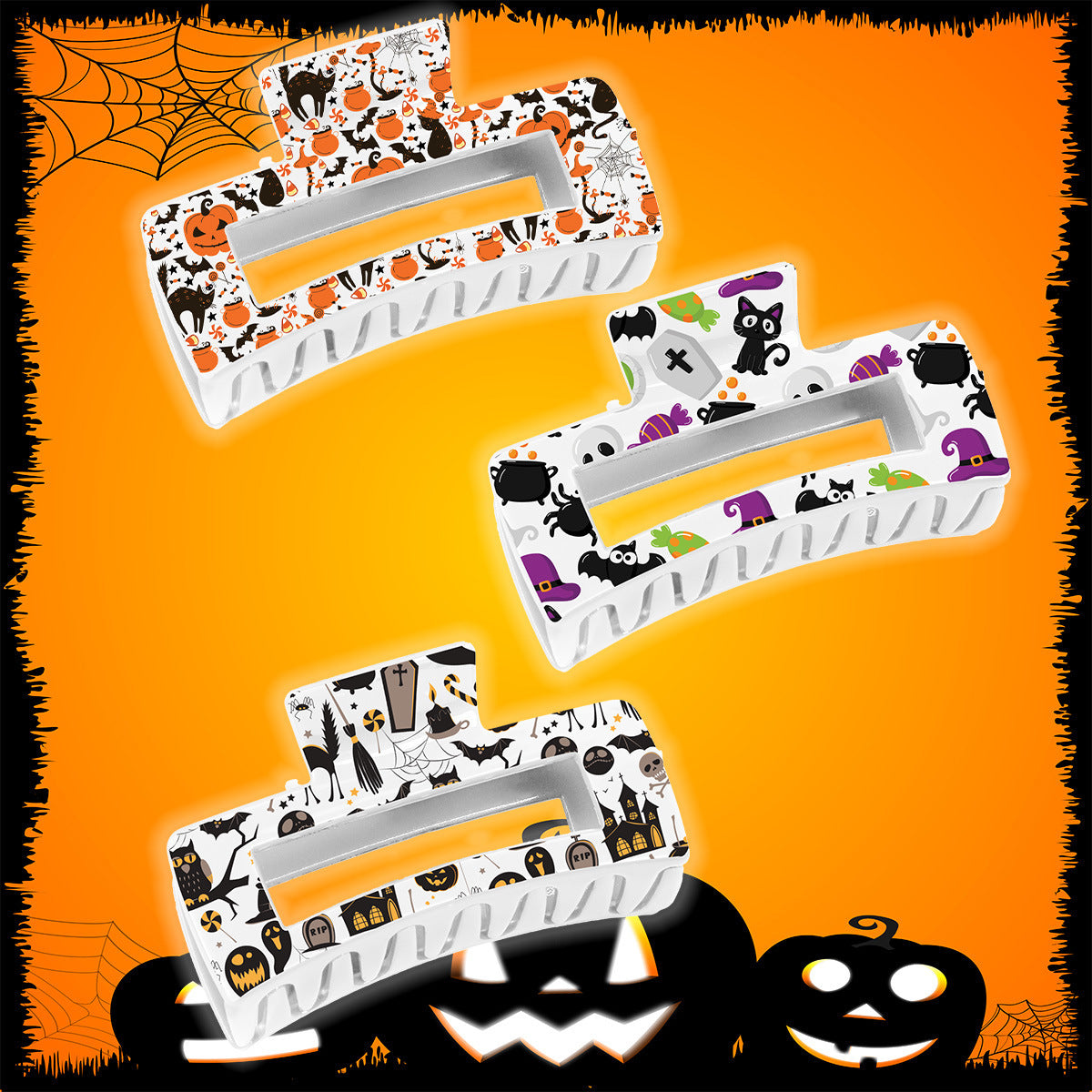 Transparent Printing Grip Back Head Updo Lady