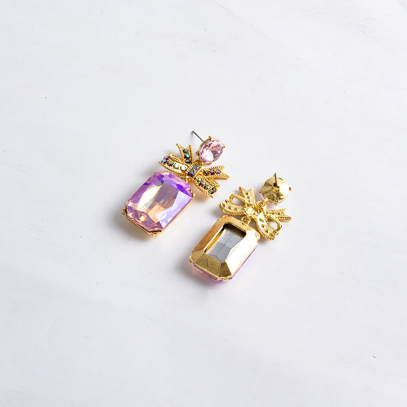 Crystal Bow Temperamental Earrings