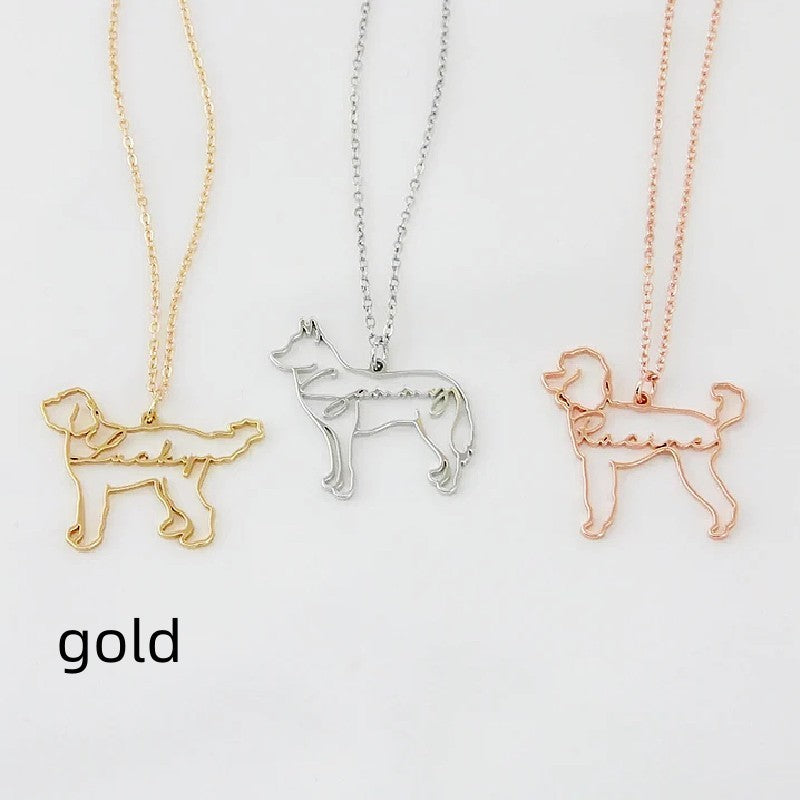 Customized Pet Shape Name Pendant (Stainless Steel)