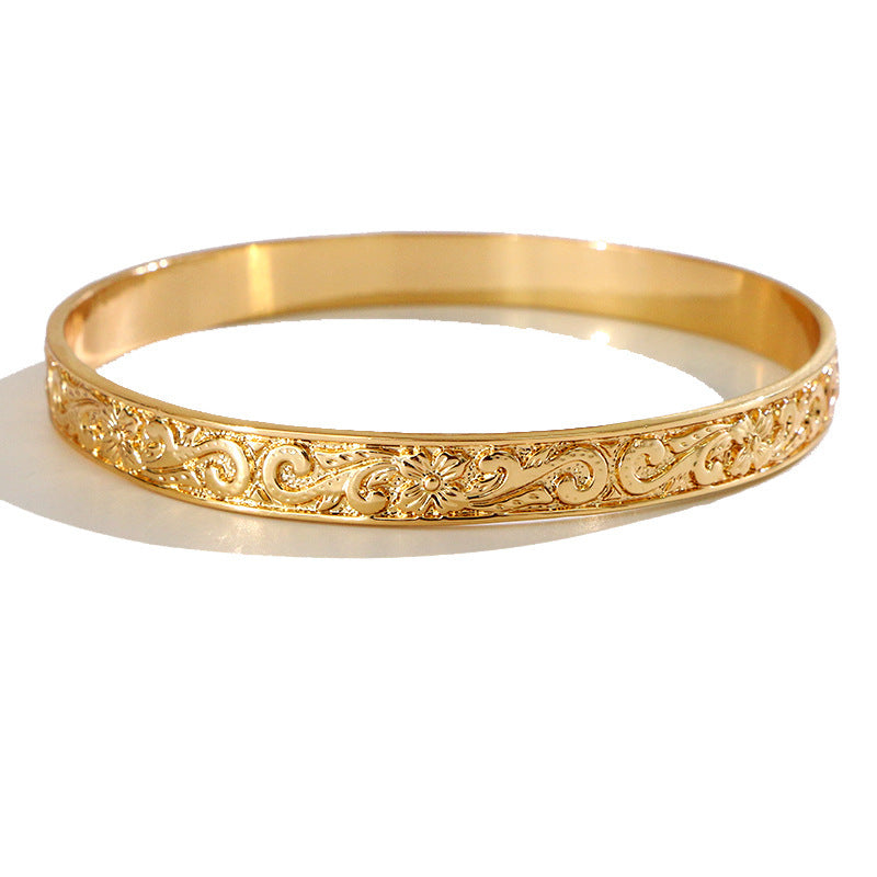 Personalized European And American Retro Clan Style Rose Gold Flower Bracelet